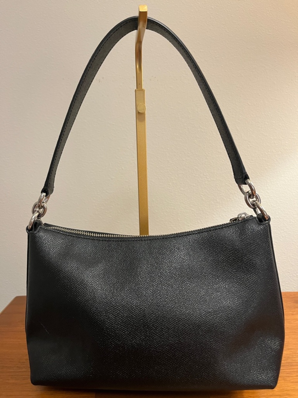 EUC Coach Lewis Black Leather Shoulder Bag with Silver Hardware - Picture 5 of 13
